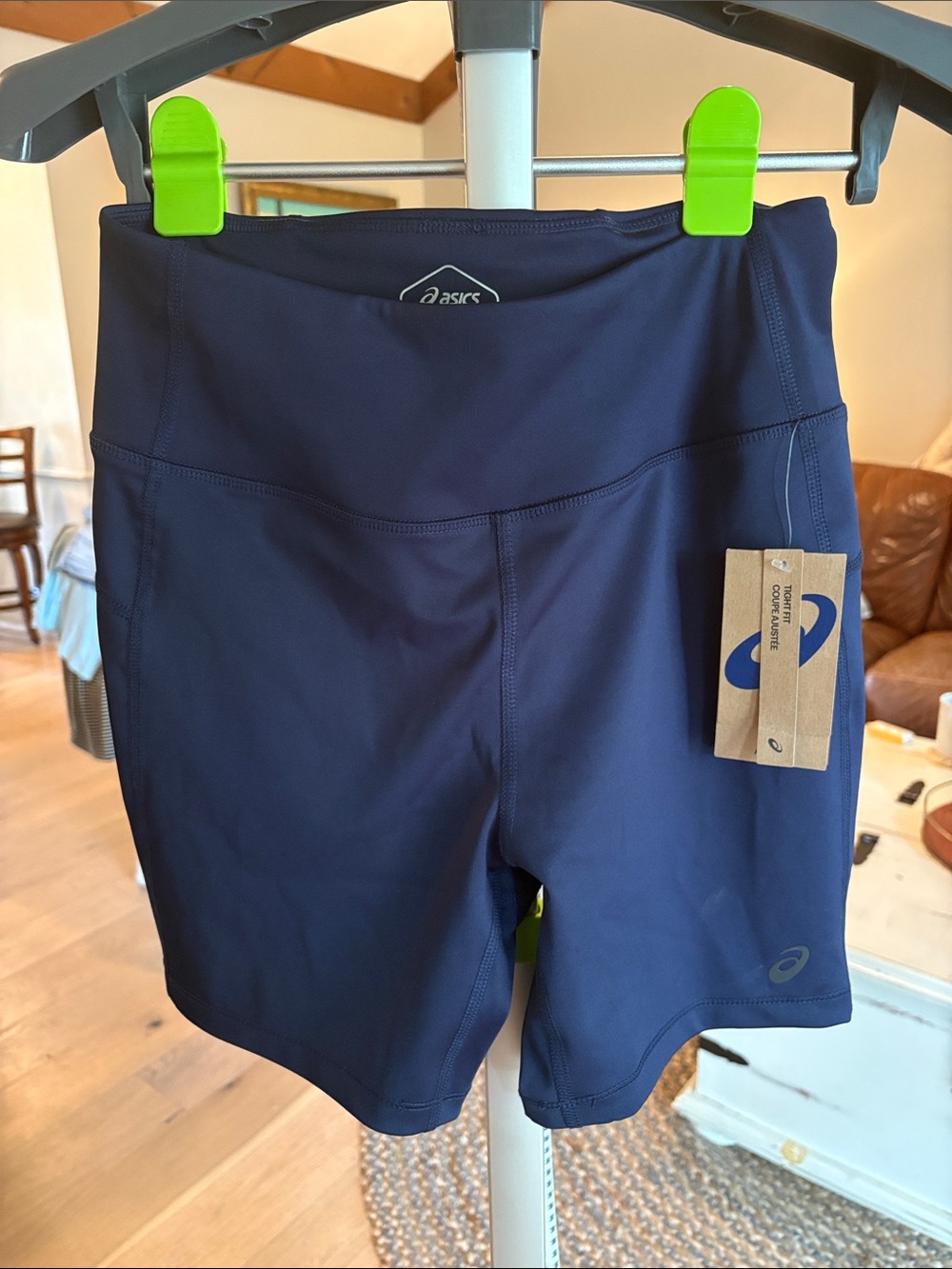Asics Women's Navy Mid-Rise Bike Shorts